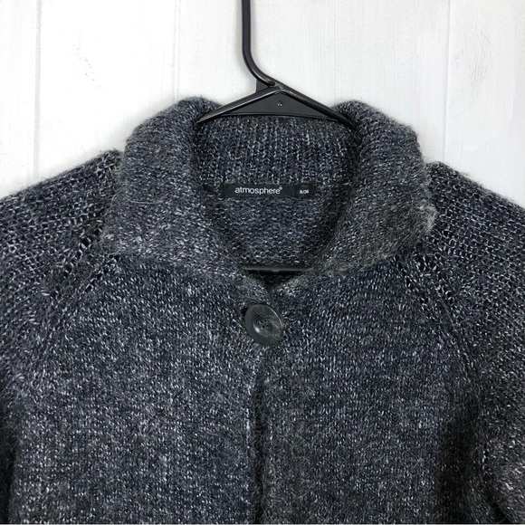 Atmosphere Mohair Blend Collared Single Button Cardigan Sz 8 - Picture 2 of 10